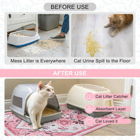 Cat Litter Mat, 20" x 28" Litter Trapping Mat, Waterproof – Daily Care for Cats - Retro_pink / 20x28 Inch (Pack of 1) - image 4