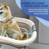 Portable Dog Bath Tub and Dog Washing Station - grayish white - Regular style / Sink stand combination - image 4