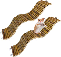 25.6 × 3.9 in Wood Hamster Bridge Rat Climb Toys for Gerbil Mouse - 2PCS 15.7x3.9in