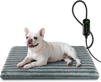 Large Pet Heating Pad, Adjustable Temperature with Timer - Grey / M (28'' x 20'')