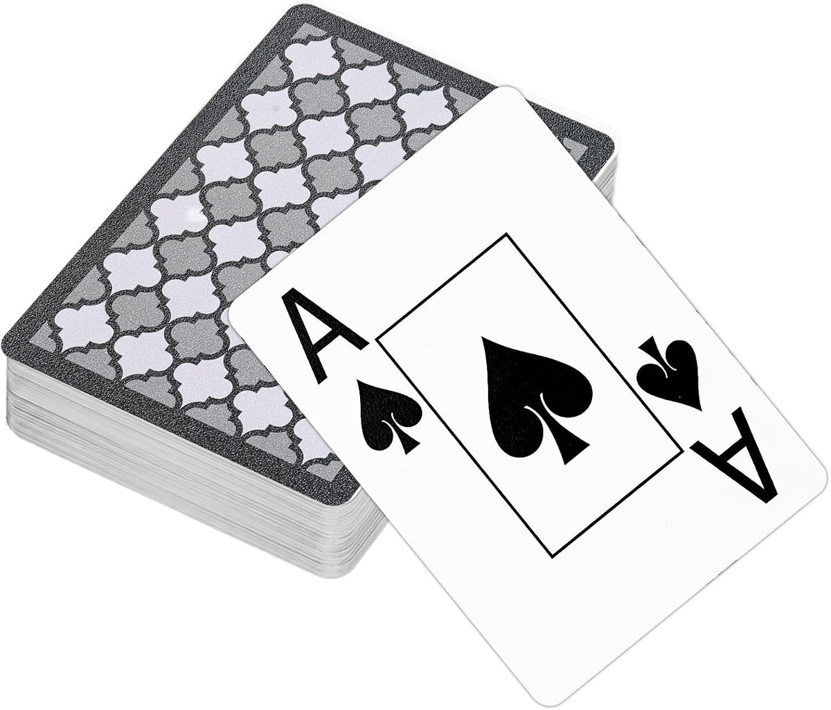 Teskyer Waterproof Plastic Playing Cards, 2 Decks, Large Index – Fun for Kids & Family - 1 Pack - BK (Large Index)