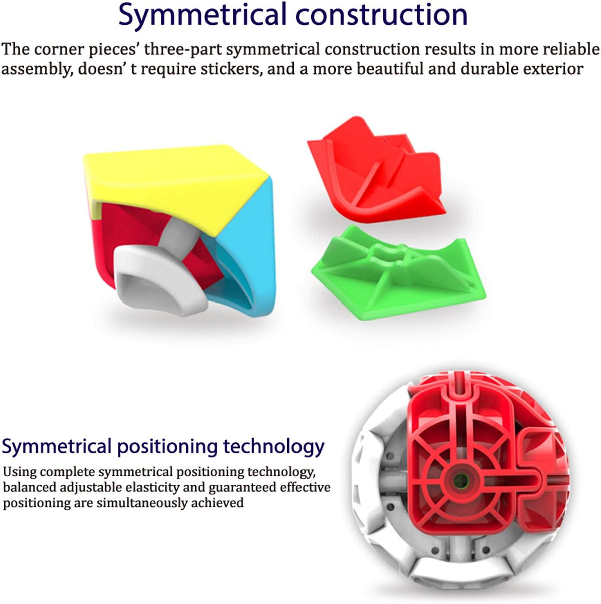 Qidi 2x2 speed cube, stickerless magic cube puzzle with matte bright colored faces - view 4