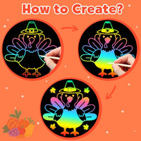 ZMLM Scratch Paper Art-Crafts Gift: 2 Pack Rainbow Notebooks Supplies - Dark Orange - image 2