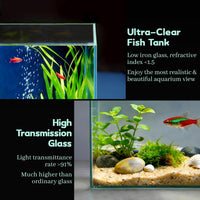 2 Gallon Glass Fish Bowl with Decor - 1 gal square - image 3
