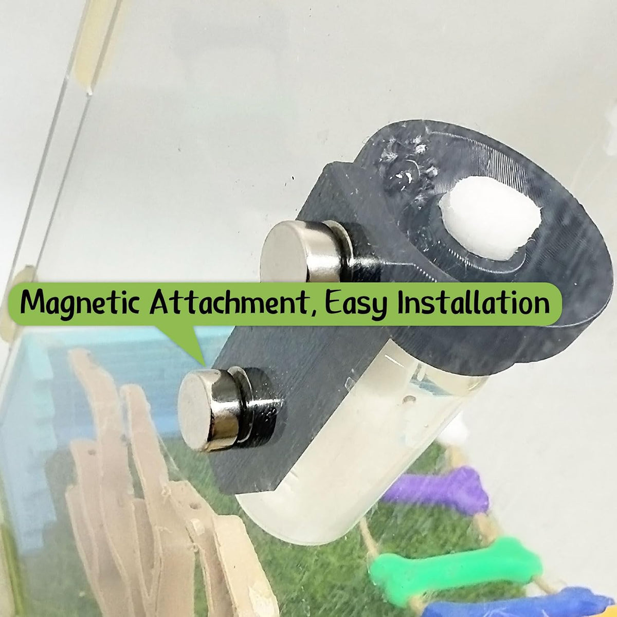 Jumping Spider Water Dispenser, Magnetic Hanging Feeder - Black / 10ML - image 3