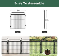 Gardner Pet Dog Playpens, 24" H 16 Panels Dog Pen Outdoor/Indoor Dog Fence Exercise Pen for Small - Black / 2 / 24"H - image 2
