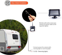 Yuwei Digital Wireless Backup Camera System,YW-77211 HD 720P Camera Wireless Reverse System with Night Vision and Wide Viewing Angles, 7inch Wireless Monitor Split Screen for Trailer, RVs