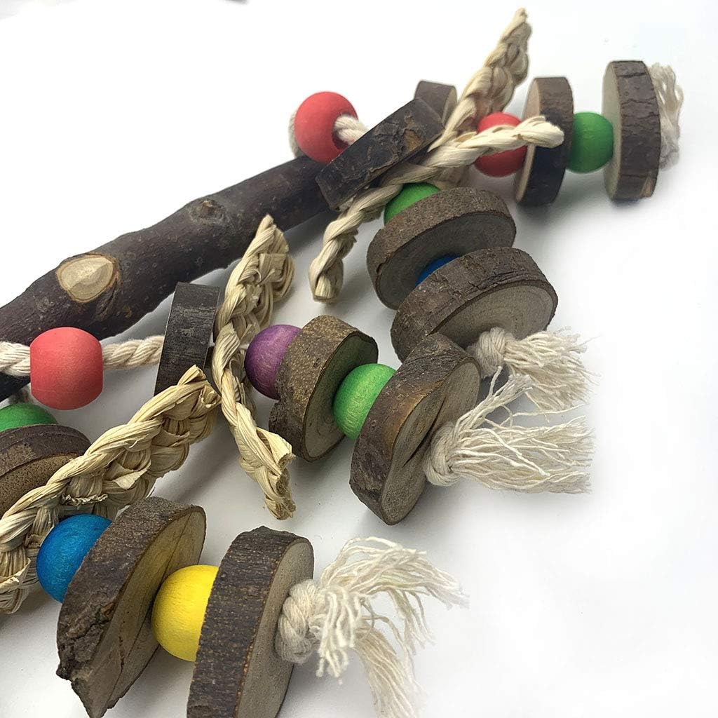 Wood Bird Chewing Toys-Blocks Parrot Tearing Toys Best for Finch - style 11 (Pack of 2) - image 3