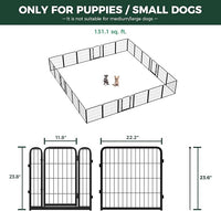 FXW Homeplus Unleashed Indoor Dog Playpen - Stress-Free and Safe Play, Heavy Duty 24 Inch 24 Wire Panels Dog Pen for Puppy and Small Dogs, Black│Patented