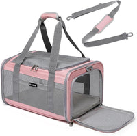 Airline Approved Pet Carrier for Cats and Small Dogs - pink / 17.0"L x 12.0"W x 12.5"H