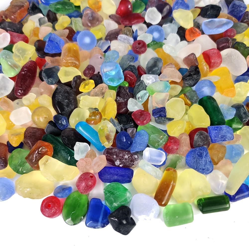 HappyFiller 2 Lb Matted Flat Marbles - Mixed Colors / 5 LB