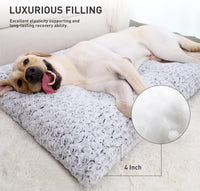 KSIIA Washable Dog Bed Medium Size Dog Crate Bed Plush Pet Mat - Grey / 44.0"L x 32.0"W x 4.0"Th - image 2
