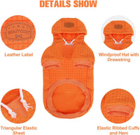 Small Dog Hoodie,Warm Winter Dog Sweater with Pocket & Leash Hole – Essentials for Dogs - Orange / 2XL (Back: 27",Chest: 35.5", Neck: 25") - image 4