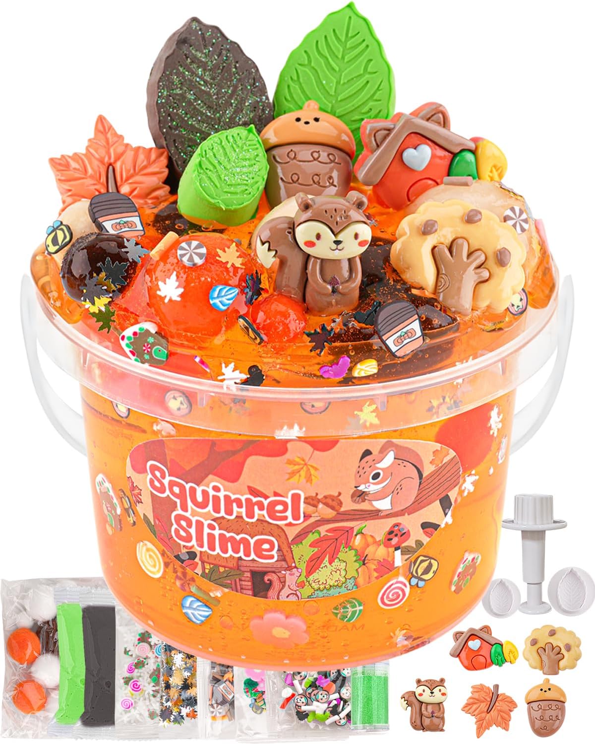 Astronaut Galaxy Slime for Kids, Big Slime Bucket with Clay - Orange Slime