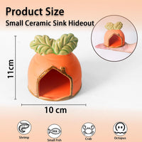 Pink Aquarium Decor Ceramic Cute Strawberry Betta Fish Tank Cave – Essentials for Fish - Orange / Carrot - image 3