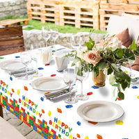 LINHAXM 3 Pack Brown Wood Grain Tablecloths - Building Block - image 4