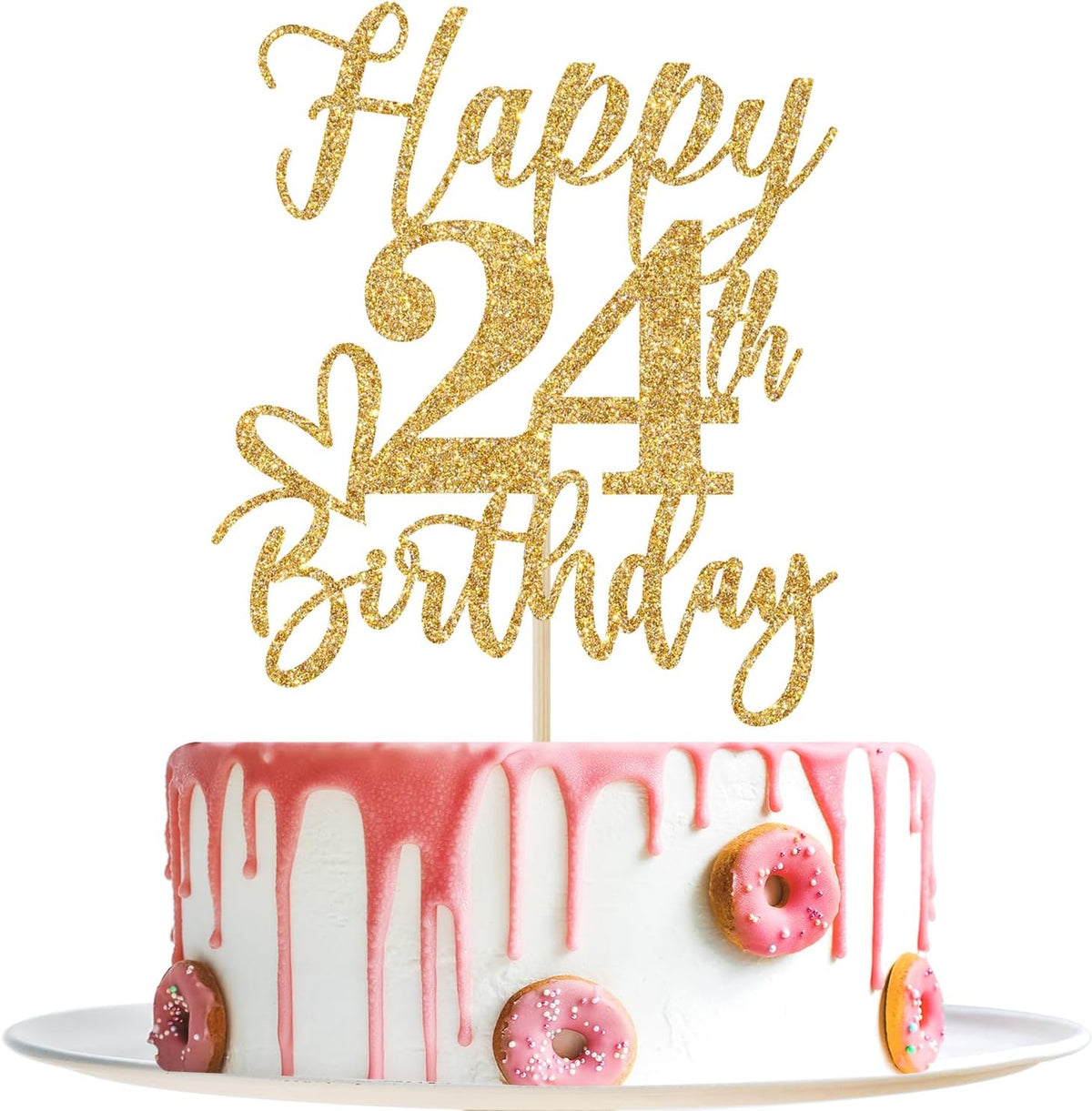 Happy 83rd Birthday Cake Topper - happy 24th birthday / Gold Glitter