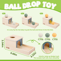 Adena Montessori Object Permanence Box with Tray Three Balls - Morandi Colors - image 3
