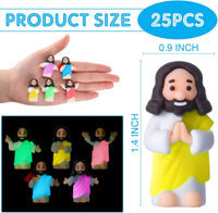 CroBlissful 50 little Jesus figurines that glow in the dark, five colors - view 23