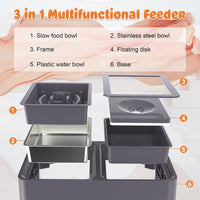 3-in-1 Elevated Dog Bowls with 4 Height Adjustable Raised Stand – Essentials for Dogs - Grey / 3-in-1 Dog Bowls Set - image 2