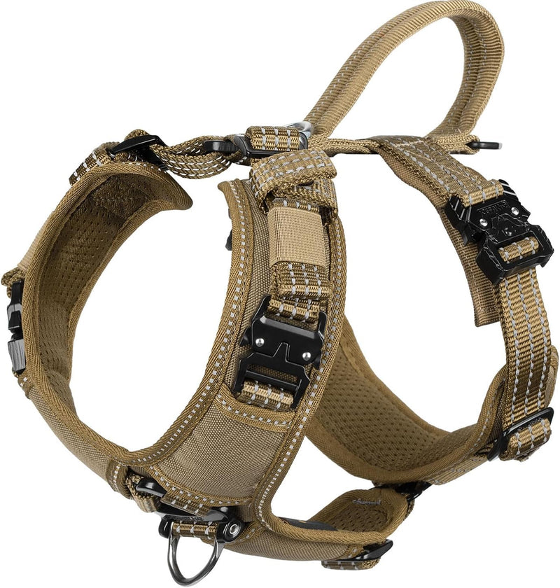 ICEFANG Dog Halter Harness with Metal Buckles - Small (Pack of 1) / Brown