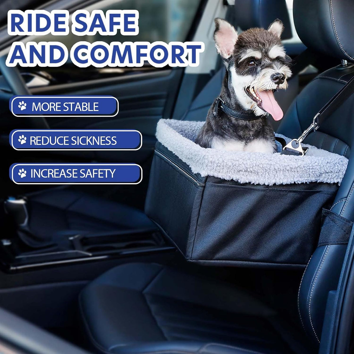 Dog Car Seat for Small Pets Under 20lbs - Black-20lbs / Nylon - image 4