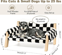 Elevated Cat Couch Bed for Indoor Cats - Black & White - image 2