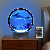 rysnwsu Moving Sand Art Picture Round Glass 3D Deep Sea Sandscape - Blue / RC-Control