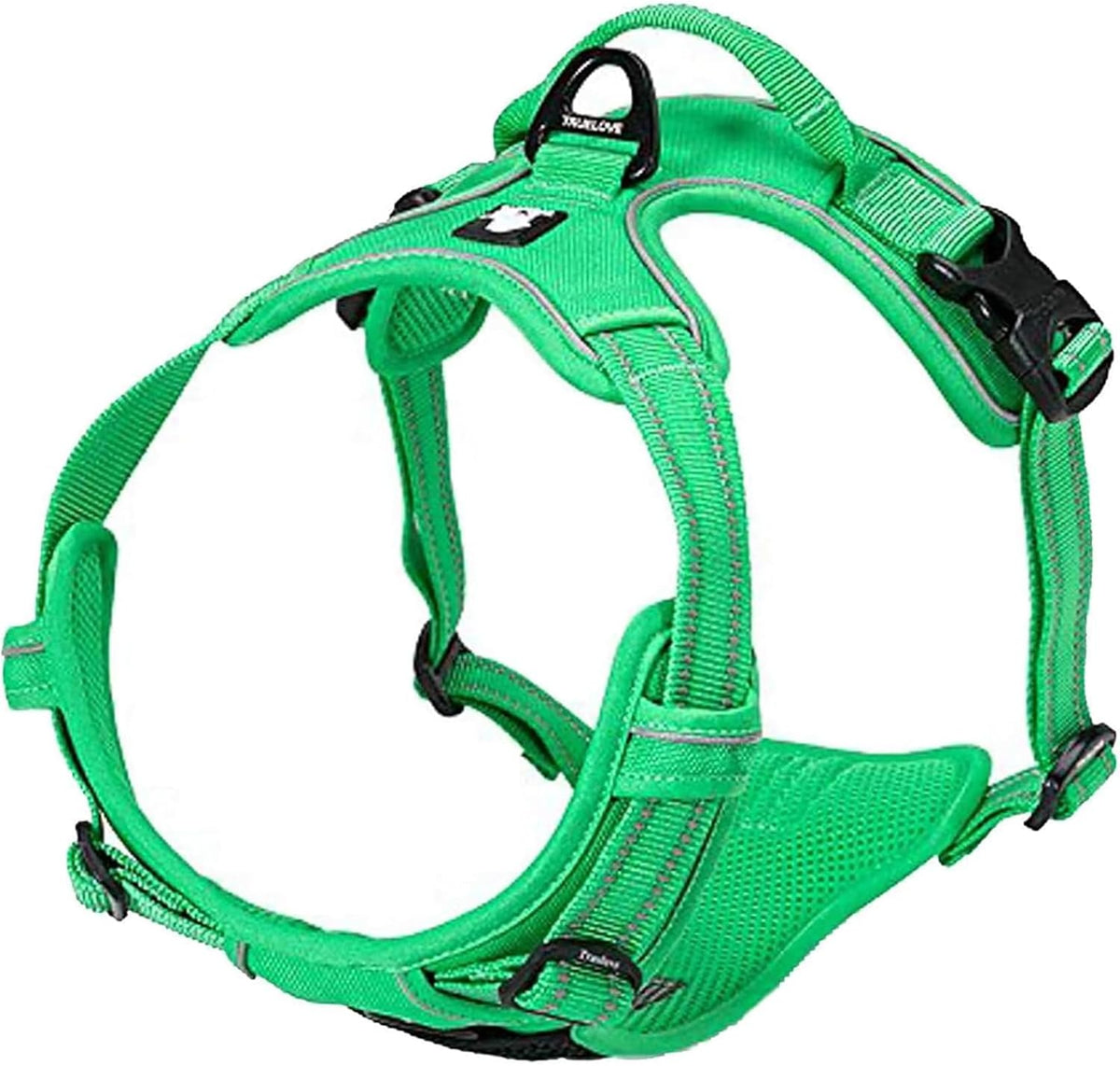 TRUE LOVE Adjustable No-Pull Dog Harness Reflective Pup Vest - S / Grass Green