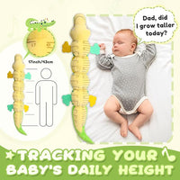Baby Toys 0 to 12 Months, Musical Stuffed Animals Activity Soft Toy with Multi-Sensory Crinkle, Rattle and Textures, Infant Tummy Time Toys for Newborn Boys Girls, Crocodile, Green