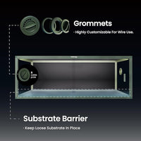 85 Gallon Reptile Tank, Front Opening Snake Tank for Easy Maintenance, Reptile Enclosure with Top Screen Ventilation 48''x24''x18''