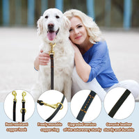 LWBMG Multi Function Leather Dog Leash 8ft Genuine Leather Leash - 8ft x 1/2inch / Black - image 2