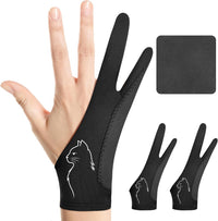 Artist Drawing Glove: 3-Layer Palm Rejection for iPad & Drawing - Midnight Profile(2 Pack) / Small