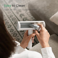 MoonRoller, Pet Hair Removal Tool with Detachable Handle and Cleaning Scraper, Reusable Cat and Dog Hair Remover for Couch, Carpet, Furniture, Car, Bedding, Blanket, Rug, and More