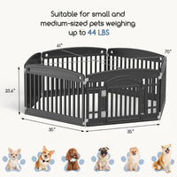 DUMOS Plastic Dog Playpen - Modern Black / 6 Panel / 24 Inch - image 2