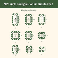 Vego garden Raised Garden Bed Kits, 17" Tall 9 in 1 8ft X 2ft Metal Raised Planter Bed for Vegetables Flowers Ground Planter Box-British Green