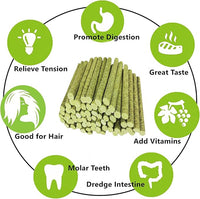 Rabbit Toys,Timothy Hay Stick for Guinea Pig Toy Bunny Chew Toys for Teeth Grinding Hamster Alfalfa Bite Treat Rabbit Molar Food Snack for Pet Rat Chinchilla Squirrel Gerbil-120PCS