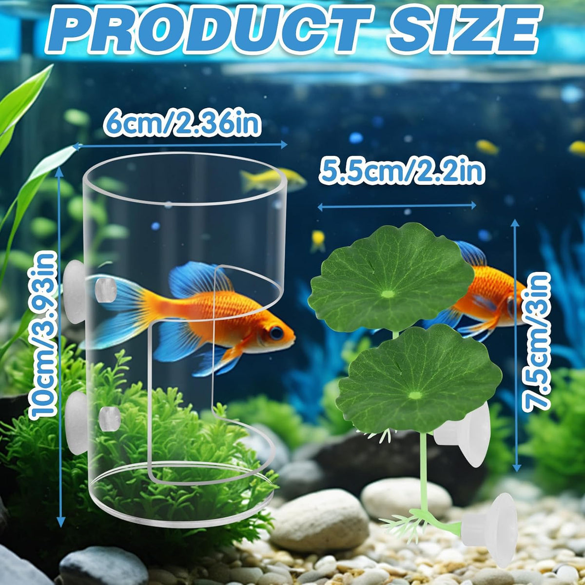 2Pcs Aquarium Fish Feeder Feeding Tray with Suction Cup - 4.Transparent - image 2