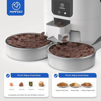 PAPIFEED 7L Automatic Cat Feeders for 2 Cats - 2.4G WiFi Timed Auto Feeder with APP Control, Cat Food Dispenser with Alexa for Multiple Cats, Detachable for Easy Clean, 1-10 Meals Per Day - White