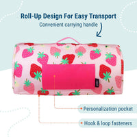 Wildkin Kids Original Nap Mat, Cozy Kids Sleep Mat with Pillow - Strawberry - image 4