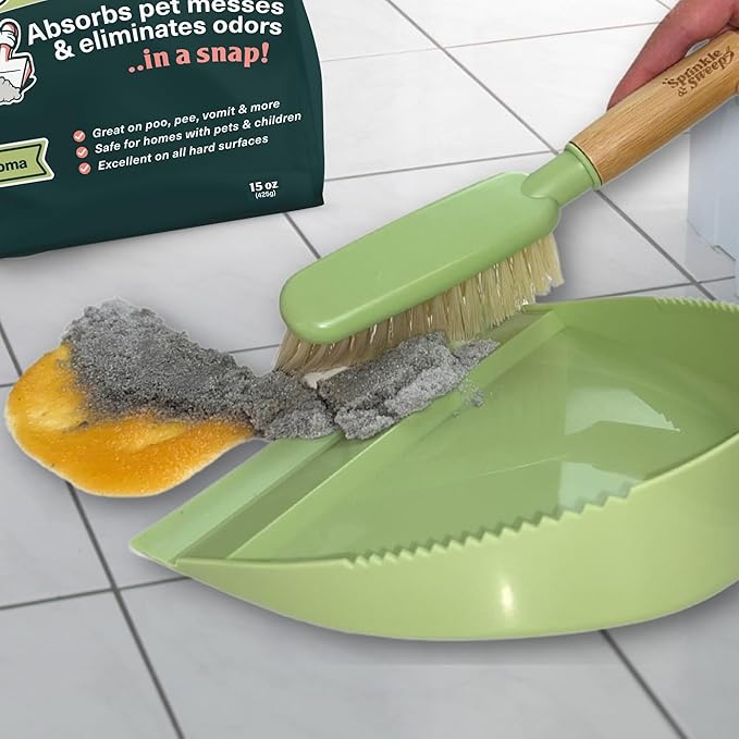 Dog Pee Cleaner | Pet Accident Cleanup Powder | Vomit Cleanup Kit for Hard Surfaces | Puppy Potty Training Aid | Dog Diarrhea Accident Absorbent | Non-Toxic Odor Remover