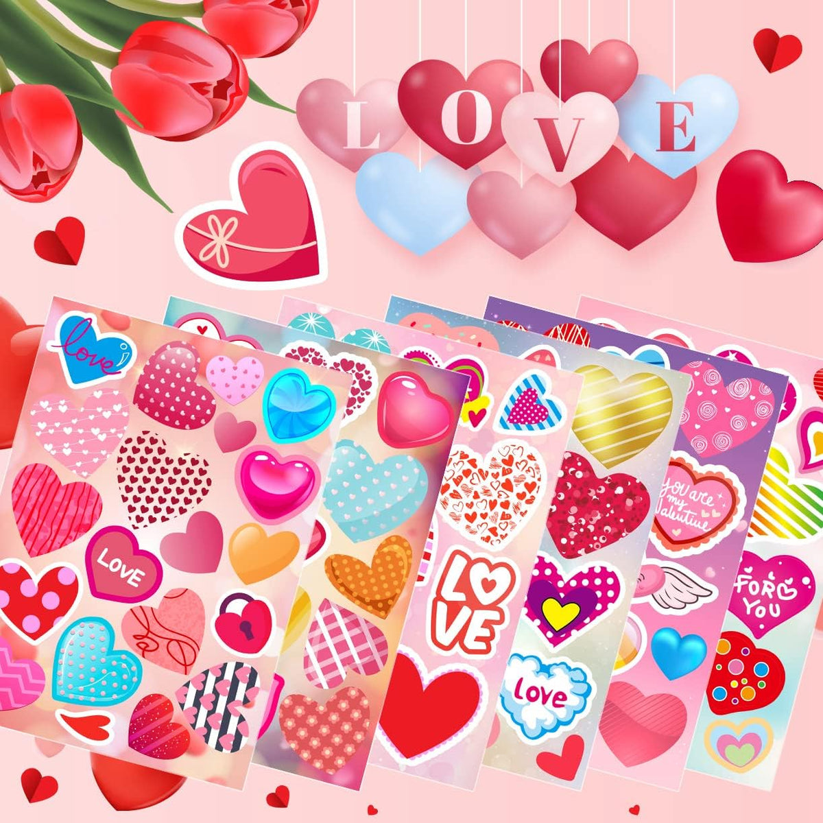 KARSLORA cute stickers for kids, 36 sheets of animal, fruit and dinosaur vinyl stickers - view 12