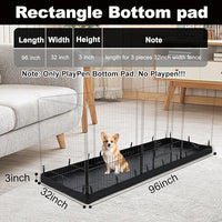 PJYuCien Rectangle Dog Playpen Bottom Pad - Fits 8 Panels 32"" Width Metal Dog Playpen -32""x96"" Size 600D Oxford Cloth Waterproof Playpen Bottom Pad (Note: Only Bottom Pad, No Playpen!!!), Black