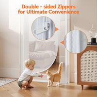 BFNN Cat Screen Door, Scratch Resistant Mesh Gate - White, U-shaped / Up to 38''x 82'' (Fits Door Opening Size) - image 4