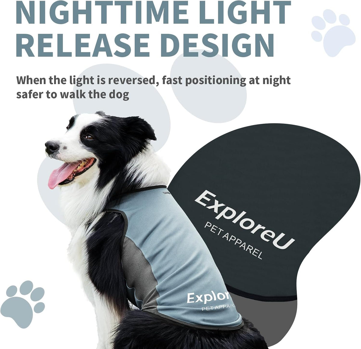 Dog Cooling Vest with Soft Stretchy Sun Protection, XL - Medium (24-35lbs) / Misty Glade+Water Drop - image 3