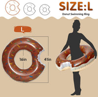DMAR Donut Pool Float, Donut Tube & Ring for Beach & Pool - 41in Chocolate Brown - image 2