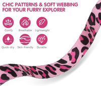 BINGPET Cat Harness with Airtag Holder - Pink Leopard (Buckles on Neck & Chest) - image 2