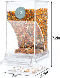 No-Mess Automatic Bird Feeder, Parakeet Cage Accessories – Essentials for Birds - Transparent-2 PCAK - image 2
