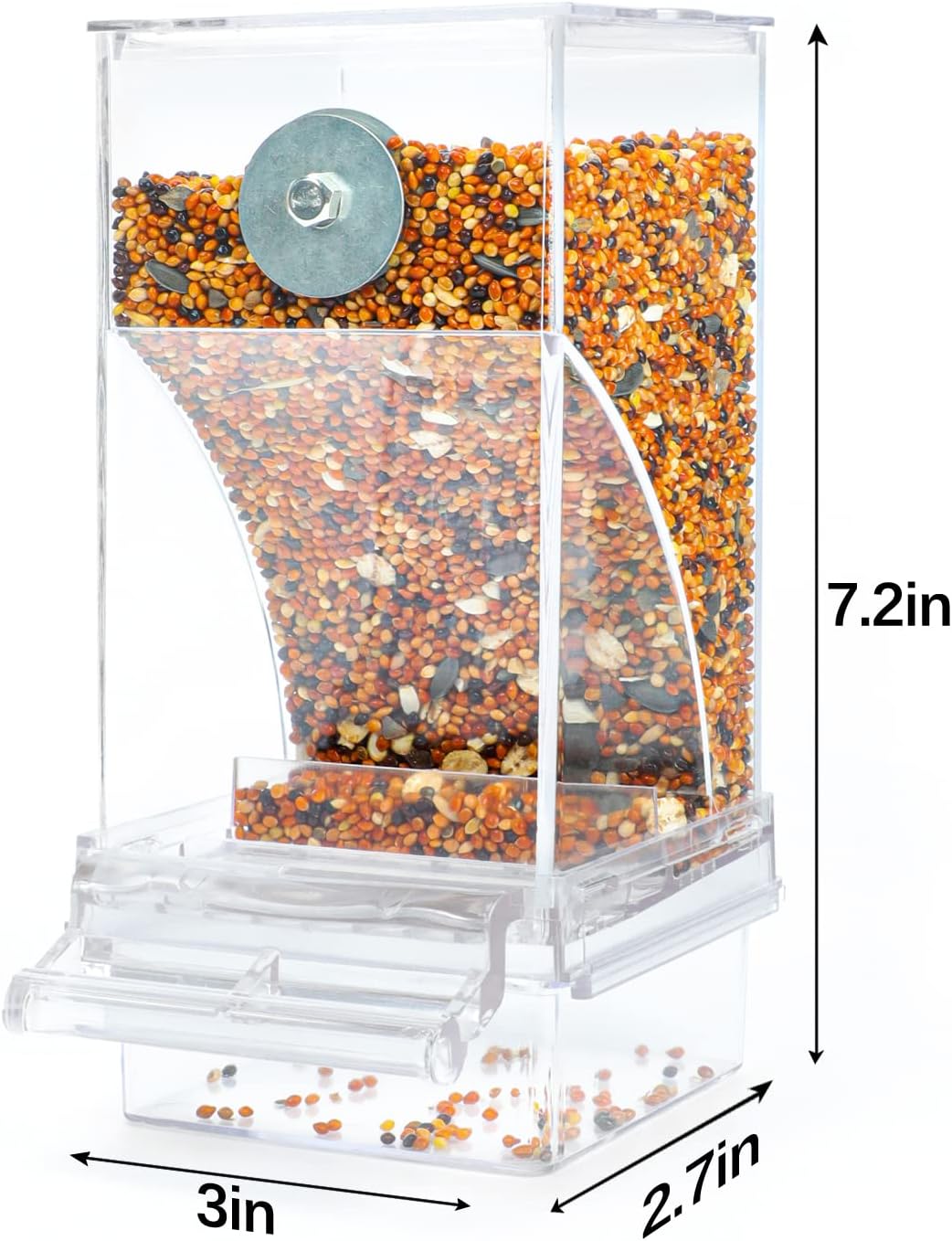 No-Mess Automatic Bird Feeder, Parakeet Cage Accessories – Essentials for Birds - Transparent-2 PCAK - image 2