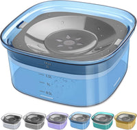 UPSKY 4L Dog Water Bowl No Spill Large Capacity Slow Drinking Water - 2 L / D-Blue